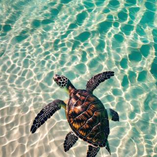 Preppy ocean with turtles wallpaper