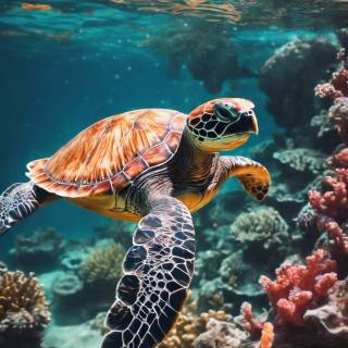 Preppy ocean with turtles wallpaper