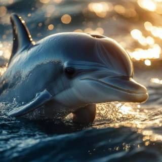 Ocean with dolphins wallpaper