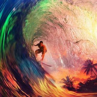 Surfing beach wallpaper
