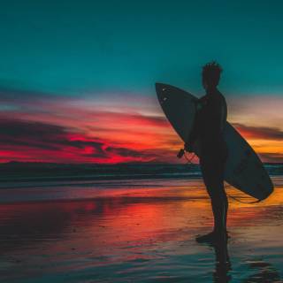 Surfing beach wallpaper