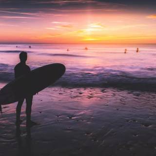 Surfing beach wallpaper