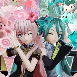 Megurine Luka and Hatsune Miku wallpaper