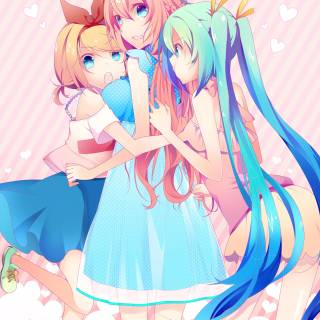 Megurine Luka and Hatsune Miku wallpaper