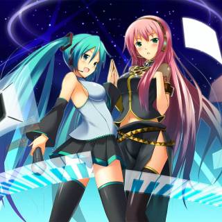 Megurine Luka and Hatsune Miku wallpaper