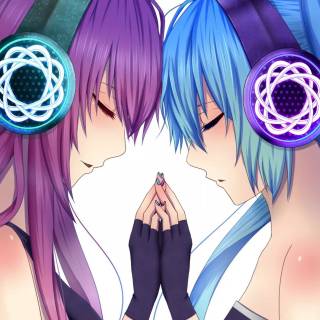 Megurine Luka and Hatsune Miku wallpaper