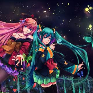Megurine Luka and Hatsune Miku wallpaper