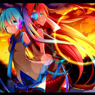 Megurine Luka and Hatsune Miku wallpaper