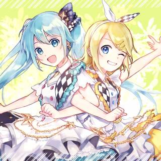 Kagamine Rin and Hatsune Miku wallpaper