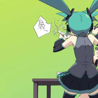 Kagamine Rin and Hatsune Miku wallpaper