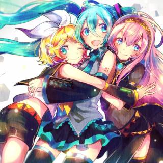Kagamine Rin and Hatsune Miku wallpaper