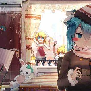 Kagamine Rin and Hatsune Miku wallpaper