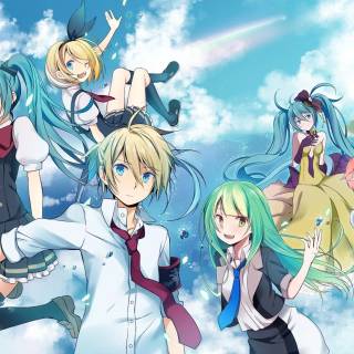 Kagamine Rin and Hatsune Miku wallpaper