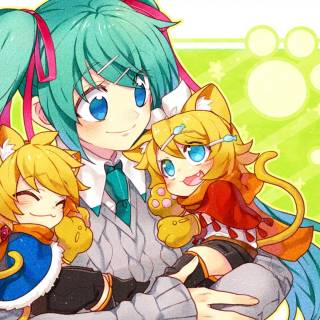 Kagamine Rin and Hatsune Miku wallpaper