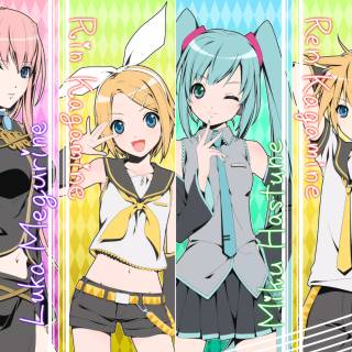 Kagamine Rin and Hatsune Miku wallpaper