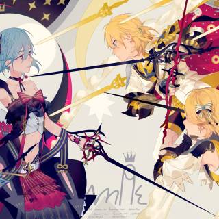 Kagamine Rin and Hatsune Miku wallpaper
