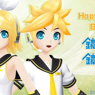 Kagamine Rin and Hatsune Miku wallpaper