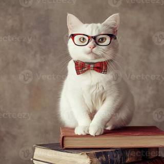 Cats and books wallpaper