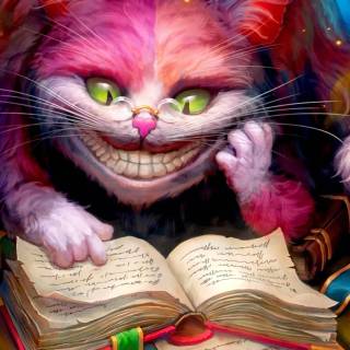 Cats and books wallpaper