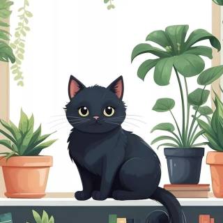 Cats and books wallpaper