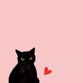 Black cat Valentines wallpaper