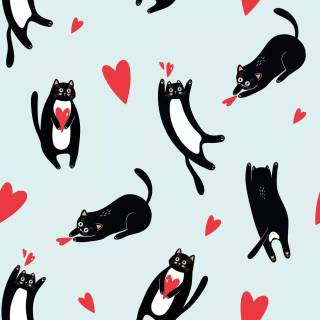 Black cat Valentines wallpaper