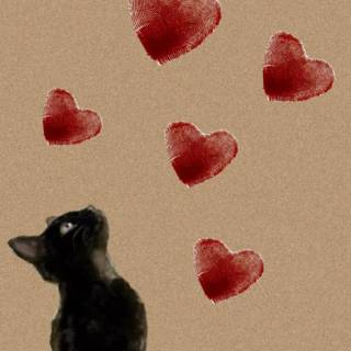 Black cat Valentines wallpaper