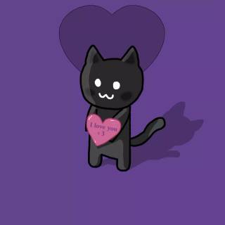 Black cat Valentines wallpaper