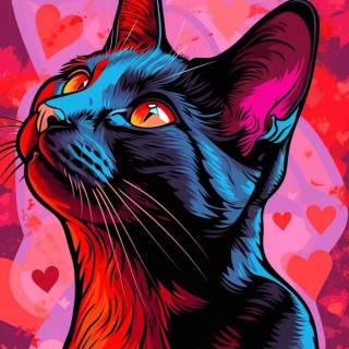 Black cat Valentines wallpaper
