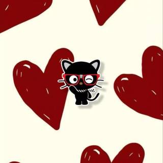 Black cat Valentines wallpaper