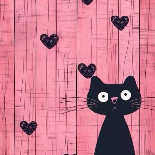 Black cat Valentines wallpaper