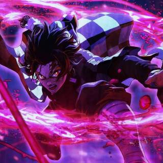 Tanjiro fire breathing wallpaper