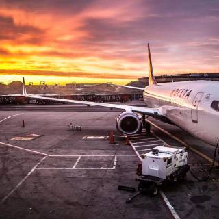 Airbus A380 sunset wallpaper