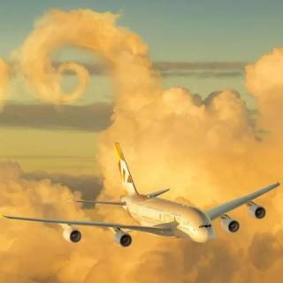 Airbus A380 sunset wallpaper