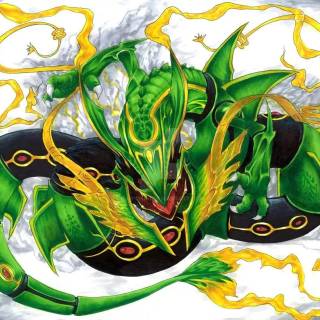 Mega Rayquaza vs Slifer The Sky Dragon wallpaper