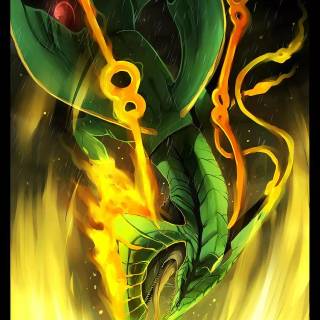 Mega Rayquaza vs Slifer The Sky Dragon wallpaper