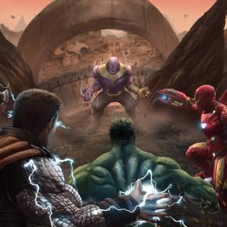Thanos fighting wallpaper