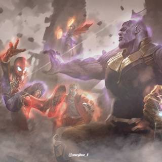 Thanos fighting wallpaper