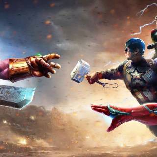 Thanos fighting wallpaper