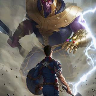 Thanos fighting wallpaper