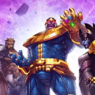 Thanos fighting wallpaper