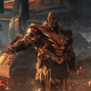 Thanos fighting wallpaper