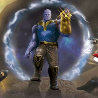 Thanos fighting wallpaper