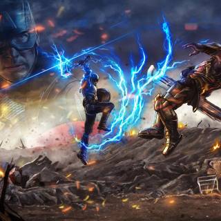 Thanos fighting wallpaper