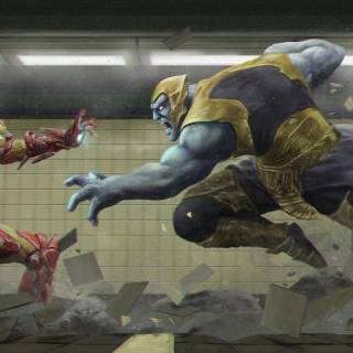 Thanos fighting wallpaper