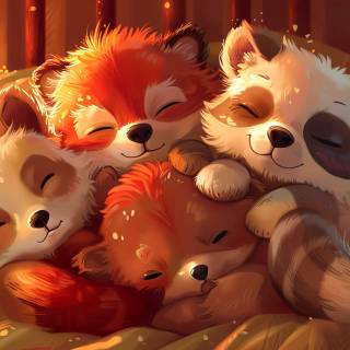 Cute cartoon animals wallpaper