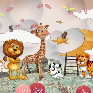 Cute cartoon animals wallpaper