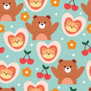 Cute cartoon animals wallpaper