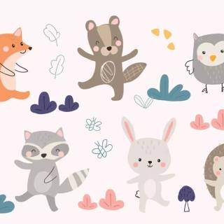 Cute cartoon animals wallpaper