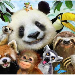 Cute cartoon animals wallpaper